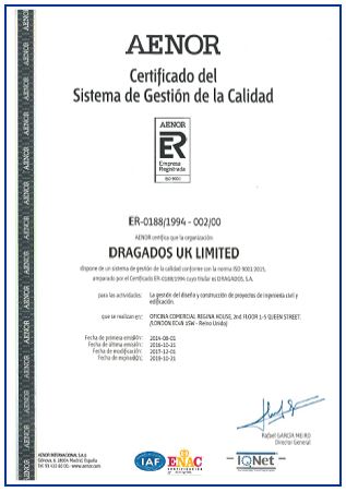 AENOR. Quality Dragados UK Limited